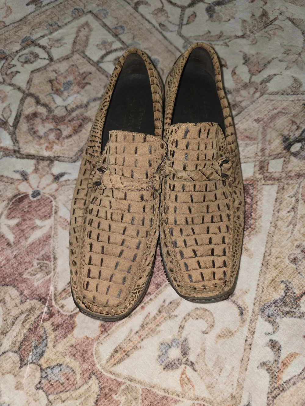 Donald Pliner Eloe Croc Embossed Leather Italian Loafers